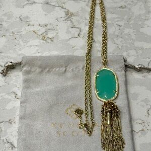 Kendra Scott 14k played gold pendant necklace with Turquoise Pendant